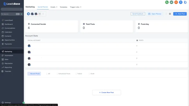 Captura LeadsBase.app
