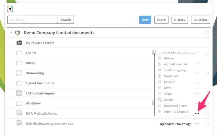 Captura MyDocSafe Manejo de Archivos