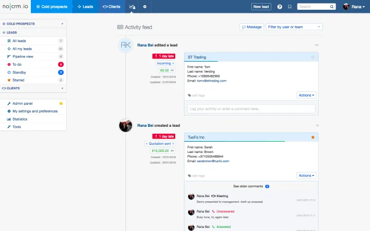 Captura noCRM.io