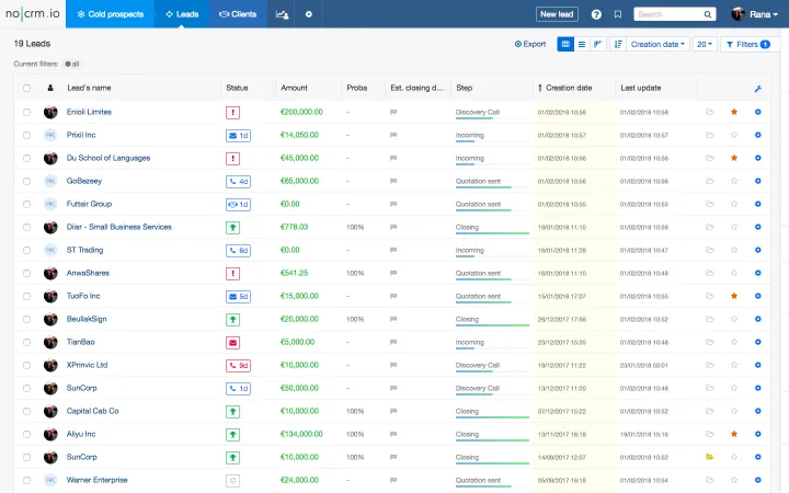 Captura noCRM.io