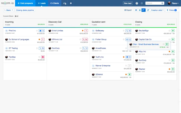 Captura noCRM.io