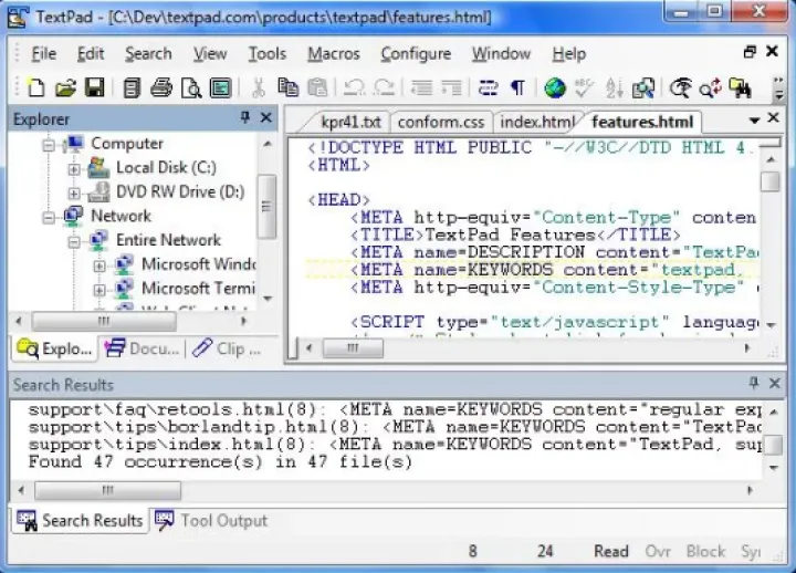 Captura TextPad Editores de Texto
