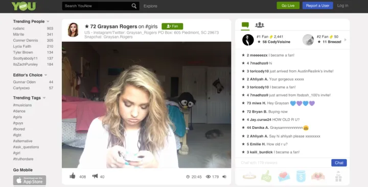 Captura YouNow Conferencias Web