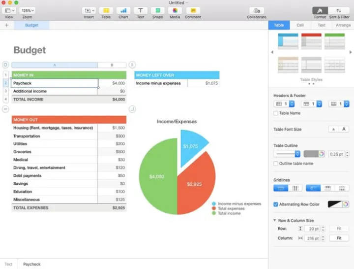 Captura Apple Numbers