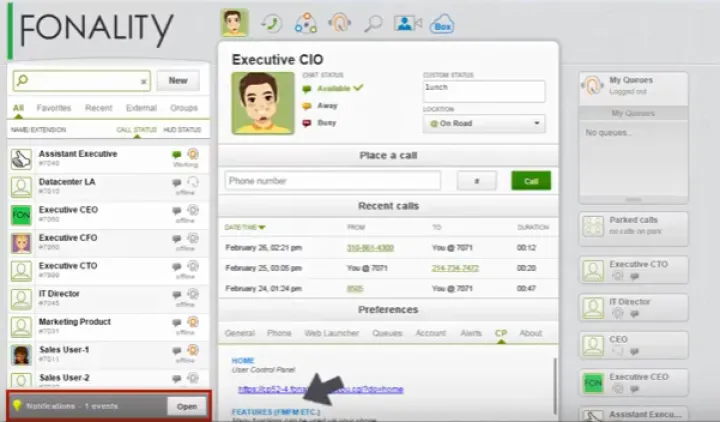 Captura Fonality Unified Communications