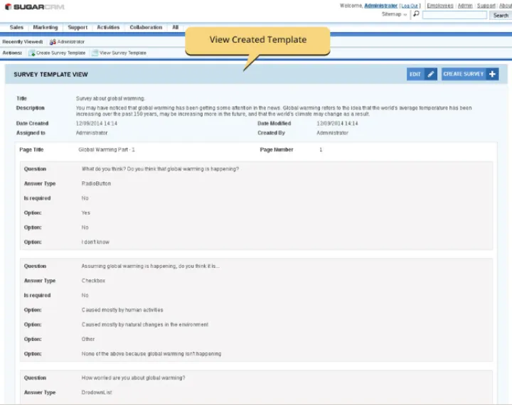 Captura SugarCRM Survey Rocket