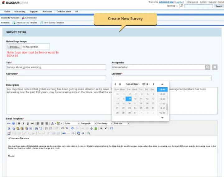 Captura SugarCRM Survey Rocket
