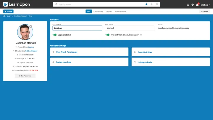Captura LearnUpon LMS