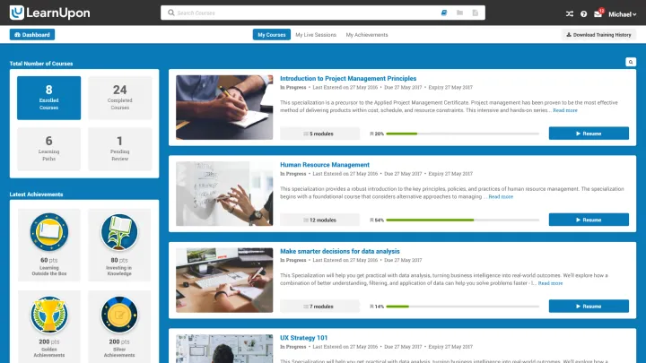 Captura LearnUpon LMS