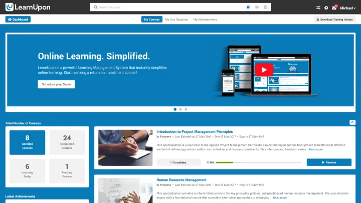 Captura LearnUpon LMS