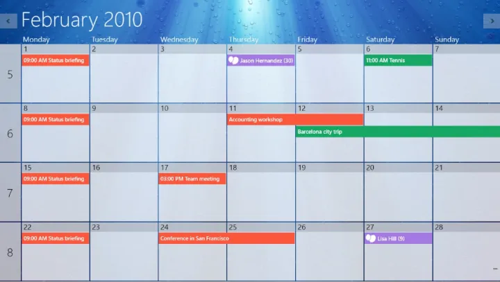 Captura One Calendar