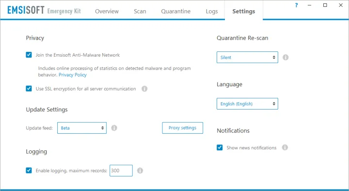 Captura Emsisoft Emergency