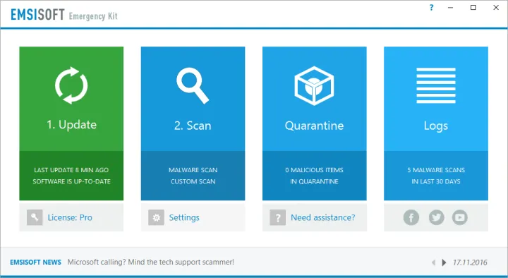 Captura Emsisoft Emergency